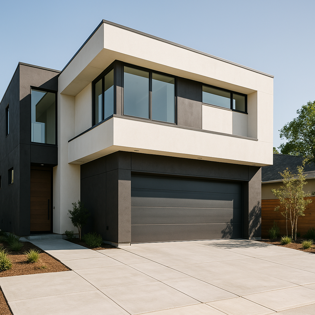 Technician repairing garage door springs