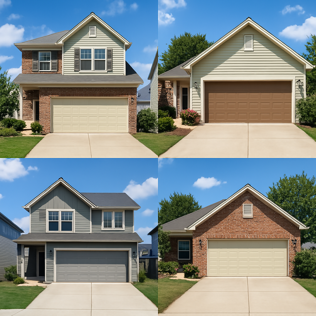 Technicians working on commercial garage door