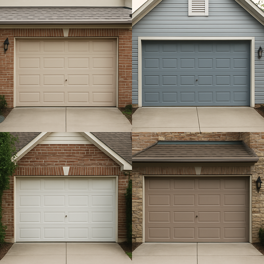 Technician installing custom garage door