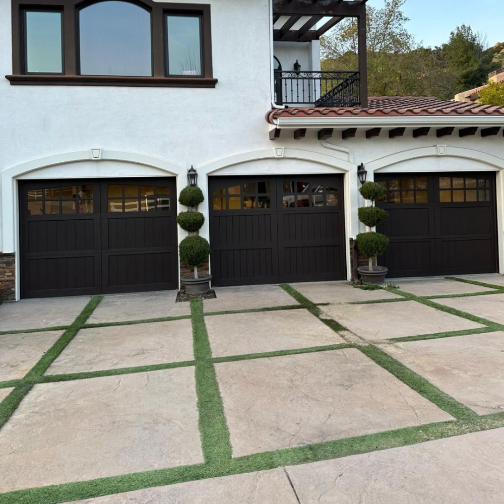 Our technician working on a garage door repair
